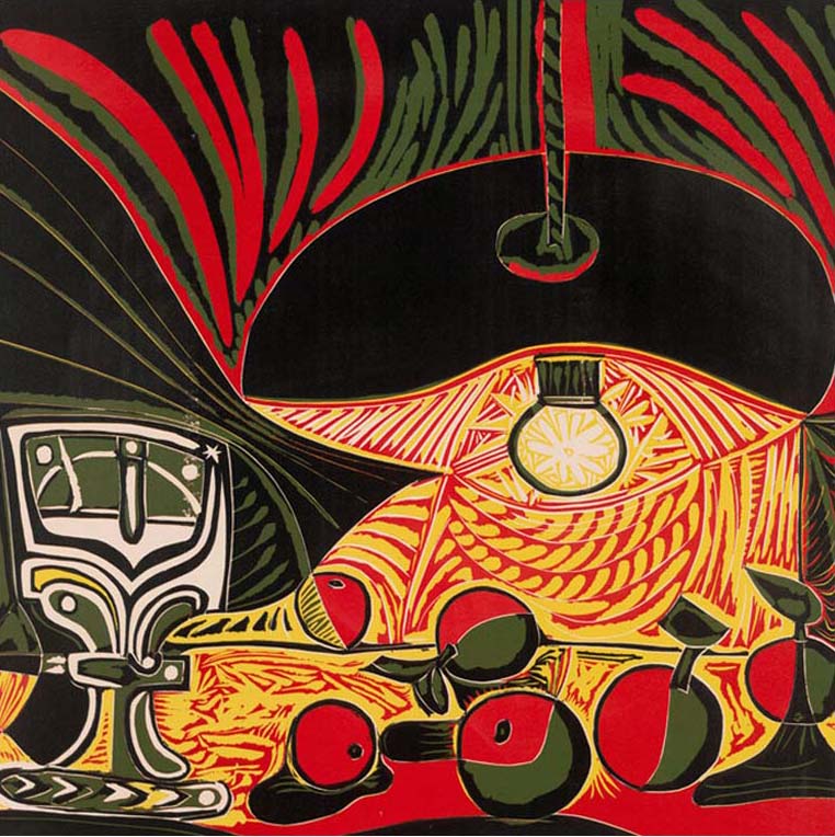 Pablo Picasso, Still Life under the Lamp, 1962, reduction printed by Hidalgo Arnéra